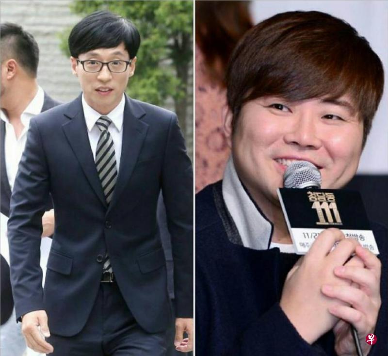 刘在石(左)去年签约FNC娱乐,右为经纪公司老板韩胜浩。(翻摄自MT、Dispatch) 刘在石(左)去年签约FNC娱乐,右为经纪公司老板韩胜浩。(翻摄自MT、Dispatch)