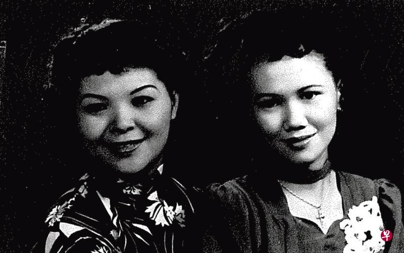 巫美玲(右)20岁加入熊莉莉率领的歌舞团,并在新加坡灌录了多张唱片,包括红极一时的客家歌曲专辑《发大财》。(档案照) 巫美玲(右)20岁加入熊莉莉率领的歌舞团,并在新加坡灌录了多张唱片,包括红极一时的客家歌曲专辑《发大财》。(档案照)