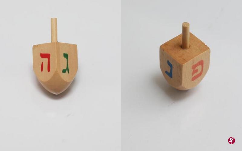 在以色列书店买的光明节陀螺。 在以色列书店买的光明节陀螺。