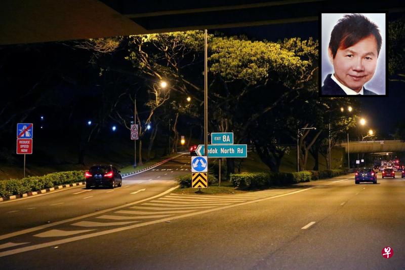 致命车祸地点发生在泛岛高速公路往机场方向,过了勿洛北出口的路段。小图为死者沈炳权。(新报) 致命车祸地点发生在泛岛高速公路往机场方向,过了勿洛北出口的路段。小图为死者沈炳权。(新报)