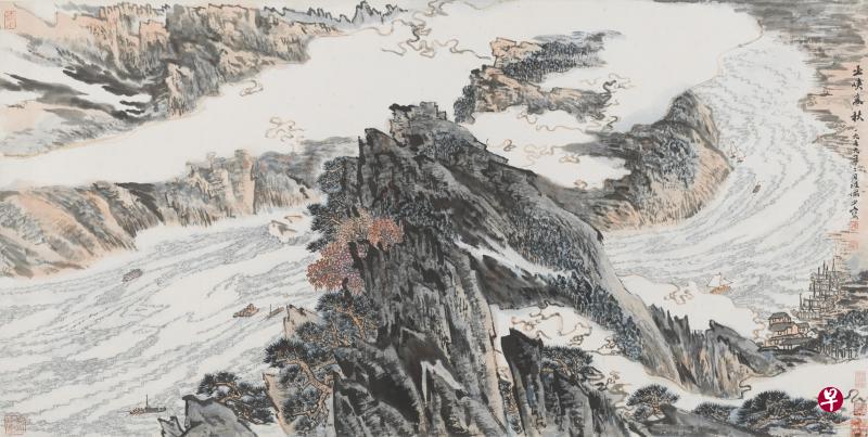 陆俨少 《巫峡高秋》（秋斋珍藏）