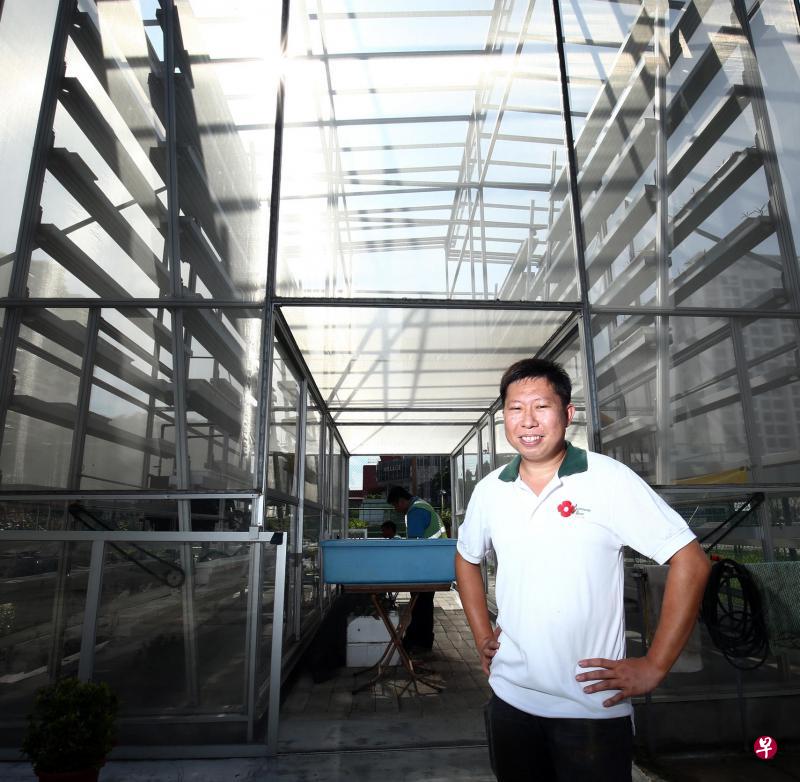这座高5.8米的“垂直种植”花园坐落于景万岸—菜市社会服务中心内,李正恩平时就在这座花园内传授学生园艺知识。(萧紫薇摄) 这座高5.8米的“垂直种植”花园坐落于景万岸—菜市社会服务中心内,李正恩平时就在这座花园内传授学生园艺知识。(萧紫薇摄)