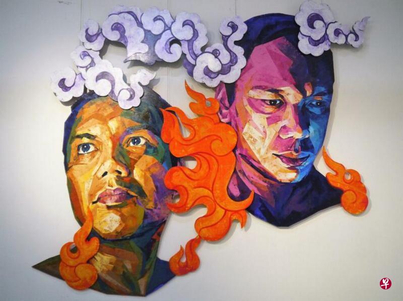 Rofi的胶彩木板作品。(主办方提供) Rofi的胶彩木板作品。(主办方提供)