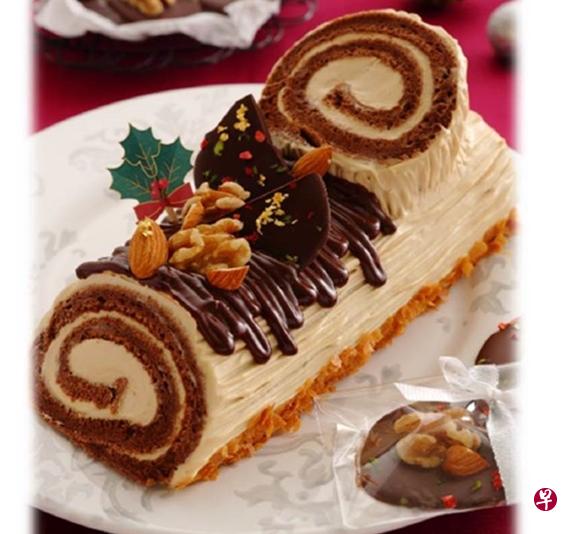 Tiramisu Bûche de Noël圣诞树桐蛋糕。(照片由ABC Cooking Studio提供) Tiramisu Bûche de Noël圣诞树桐蛋糕。(照片由ABC Cooking Studio提供)
