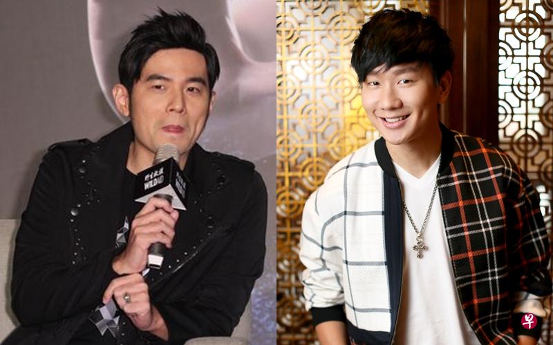 周杰伦与林俊杰。 周杰伦与林俊杰。