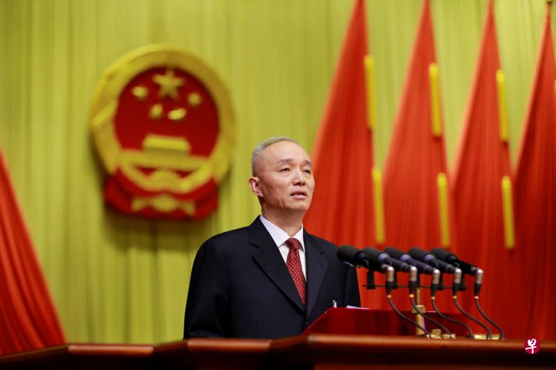 蔡奇今天首次以北京代市长身份发表政府工作报告。(路透社) 蔡奇今天首次以北京代市长身份发表政府工作报告。(路透社)