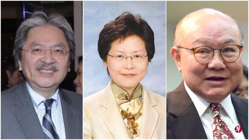 (左起)曾俊华、林郑月娥和胡国兴先后提交提名表。(互联网) (左起)曾俊华、林郑月娥和胡国兴先后提交提名表。(互联网)