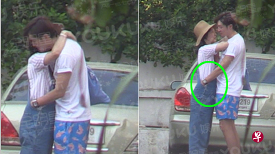 白百何与张爱朋在泰国街头亲密互动。(互联网) 白百何与张爱朋在泰国街头亲密互动。(互联网)