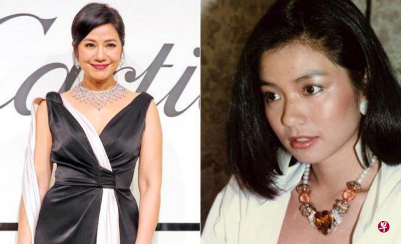 57岁的“红姑”保养得宜,出席珠宝品牌时尚活动。右为刚出道时的钟楚红。 57岁的“红姑”保养得宜,出席珠宝品牌时尚活动。右为刚出道时的钟楚红。