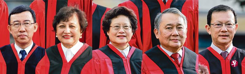 (左起)上诉庭法官潘文龙,上诉庭法官朱迪柏拉卡斯,高庭法官洪素燕,高庭法官罗赐安,高庭法官蔡利民。(档案照) (左起)上诉庭法官潘文龙,上诉庭法官朱迪柏拉卡斯,高庭法官洪素燕,高庭法官罗赐安,高庭法官蔡利民。(档案照)