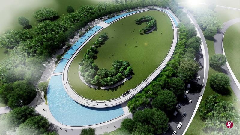 吉宝滨海东海水淡化厂顶层占地两公顷的绿坪,将开放给公众进行各种休闲活动。(吉宝构想图) 吉宝滨海东海水淡化厂顶层占地两公顷的绿坪,将开放给公众进行各种休闲活动。(吉宝构想图)