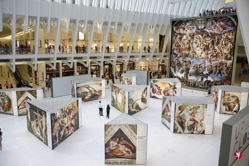 米开朗基罗壁画复制品在纽约展出。(中新社) 米开朗基罗壁画复制品在纽约展出。(中新社)