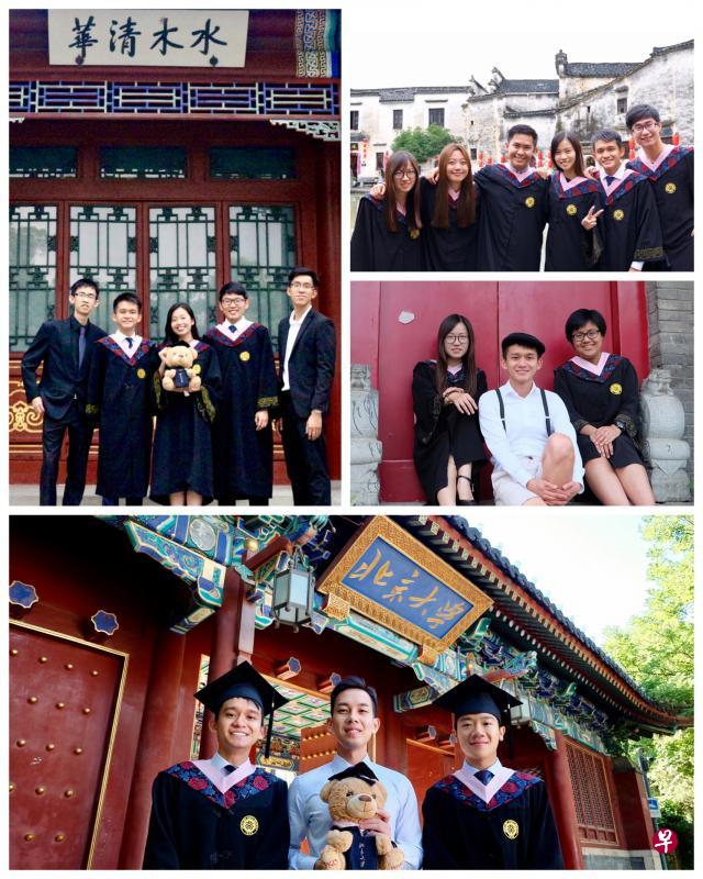 作者(下图左一)与学友们合拍毕业照,纪念这一刻。 作者(下图左一)与学友们合拍毕业照,纪念这一刻。