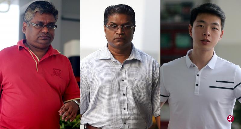 三名被告分别是前空军工程师拉惹古玛(48岁)、自雇人士吉文(46岁)和前空军工程师孙伟雄(28岁)。(海峡时报) 三名被告分别是前空军工程师拉惹古玛(48岁)、自雇人士吉文(46岁)和前空军工程师孙伟雄(28岁)。(海峡时报)