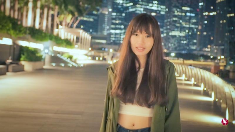 文慧如翻唱《漂向北方 》的MV以滨海湾的高楼为背景。(网络图) 文慧如翻唱《漂向北方 》的MV以滨海湾的高楼为背景。(网络图)