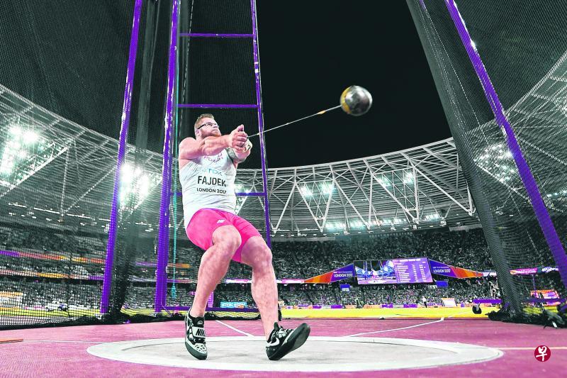 波兰名将法伊德克凭借第四掷的79米81,夺得金牌。(法新社) 波兰名将法伊德克凭借第四掷的79米81,夺得金牌。(法新社)