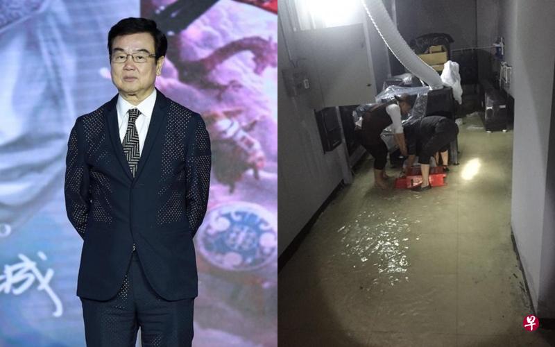 戏院的放映室、走廊与影厅等都漏水(右图,黄百鸣提供),其中一个影厅的4D设备也遭殃,让黄百鸣(左图,网络图)超心痛。 戏院的放映室、走廊与影厅等都漏水(右图,黄百鸣提供),其中一个影厅的4D设备也遭殃,让黄百鸣(左图,网络图)超心痛。