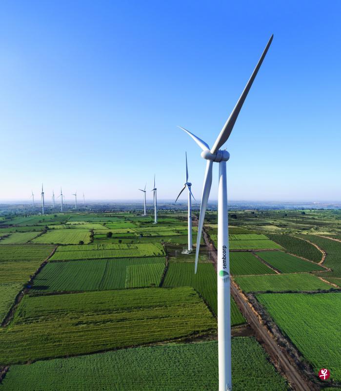 胜科工业全面收购位于印度的再生能源公司Sembcorp Green Infra，提高风力和太阳能发电量。（胜科工业提供）