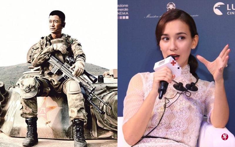吴京(左)自导自演《战狼2》,电影的女主角原本不是卢靖姗(右)。(网络照片) 吴京(左)自导自演《战狼2》,电影的女主角原本不是卢靖姗(右)。(网络照片)