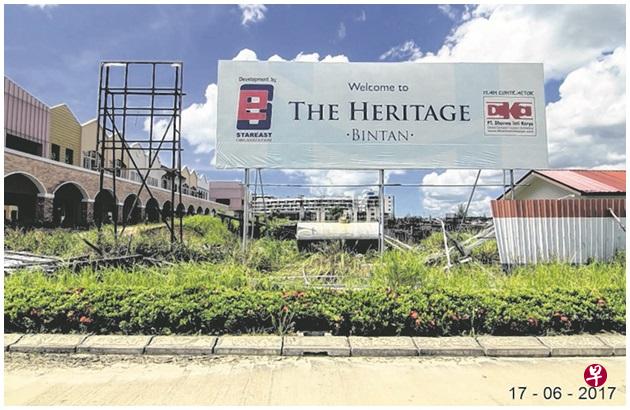 民丹岛度假村The Heritage被指至今已停工超过一年。(受访者提供) 民丹岛度假村The Heritage被指至今已停工超过一年。(受访者提供)