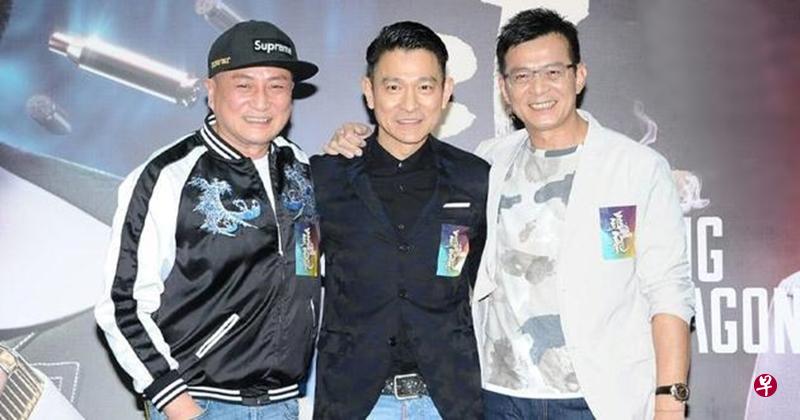 汤镇业(左起)、刘德华与黄日华“三虎”难得一起现身。 汤镇业(左起)、刘德华与黄日华“三虎”难得一起现身。