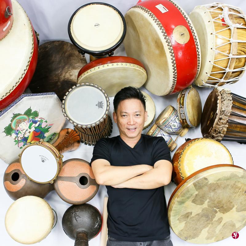 鼓乐里头,有郭勇德艺术生涯的初衷。(受访者提供) 鼓乐里头,有郭勇德艺术生涯的初衷。(受访者提供)