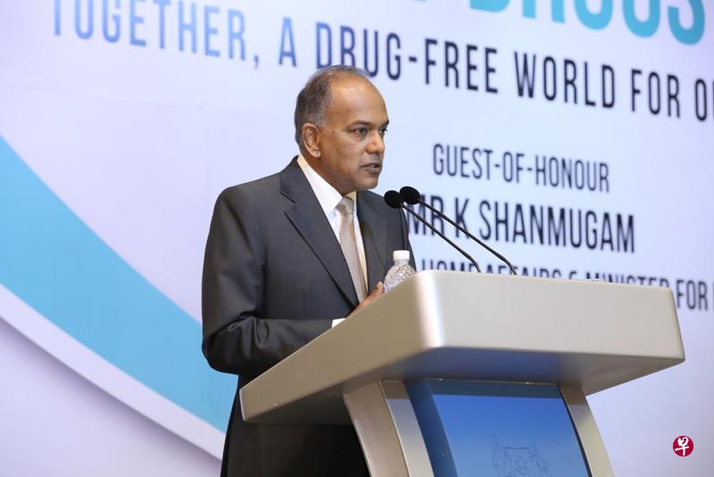 尚穆根昨天在第二届亚太禁毒论坛(Asia-Pacific Forum Against Drugs)上致辞。(中央肃毒局提供) 尚穆根昨天在第二届亚太禁毒论坛(Asia-Pacific Forum Against Drugs)上致辞。(中央肃毒局提供)