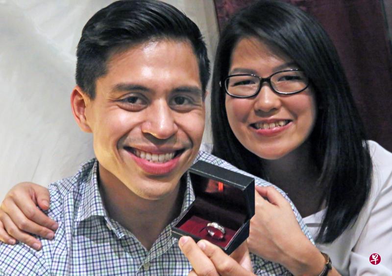 肖恩与未婚妻陈家敏。 肖恩与未婚妻陈家敏。