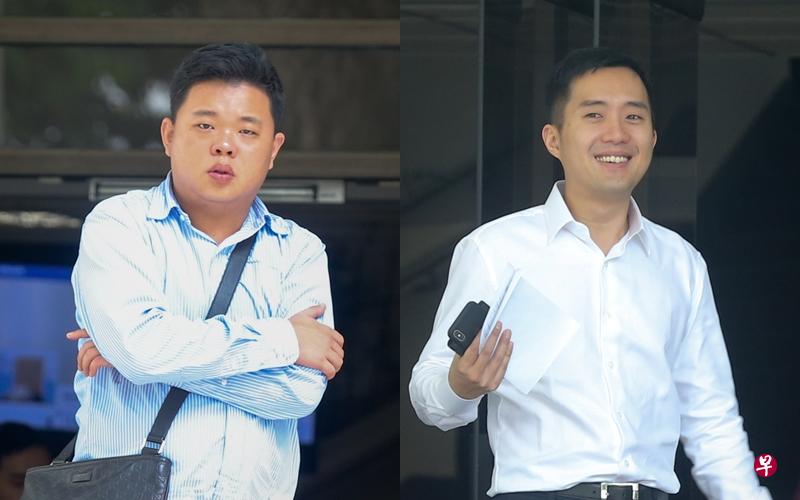 被告姚宋良(左)与陈恩伟(右)各面对四项抵触规划法令的控状。两名被告有意认罪。(海峡时报) 被告姚宋良(左)与陈恩伟(右)各面对四项抵触规划法令的控状。两名被告有意认罪。(海峡时报)