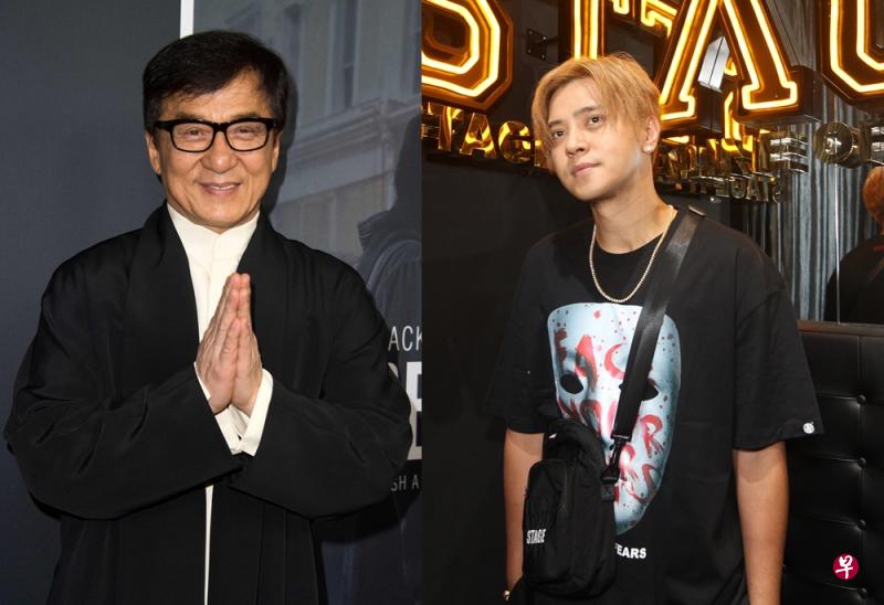 成龙(左)跟小猪在新片记者会上互相搞笑模仿对方。(互联网/档案照) 成龙(左)跟小猪在新片记者会上互相搞笑模仿对方。(互联网/档案照)