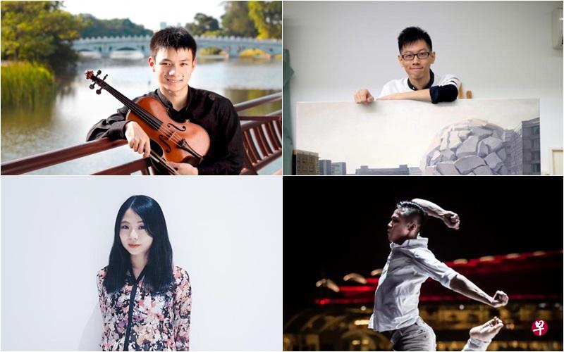 在一年之始为读者推荐本地艺术领域中有潜力的新星有:小提琴演奏家吴松泉(左上)、年轻画家黎才祥(右上)、演员陆佩银(左下)与舞者邱智豪(右下)。 在一年之始为读者推荐本地艺术领域中有潜力的新星有:小提琴演奏家吴松泉(左上)、年轻画家黎才祥(右上)、演员陆佩银(左下)与舞者邱智豪(右下)。