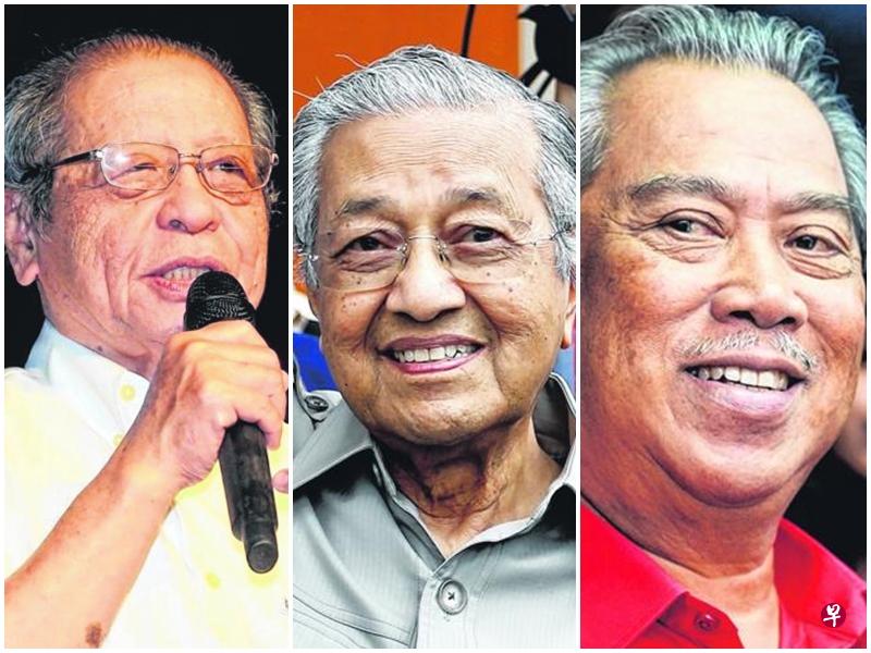 三反对派明星级候选人林吉祥(左起)、马哈迪及慕尤丁。(合成图) 三反对派明星级候选人林吉祥(左起)、马哈迪及慕尤丁。(合成图)
