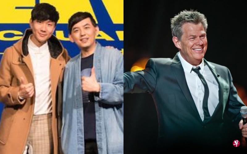 左图:林俊杰与昨天记者会主持人黄子佼(右)。右图:大卫福斯特被誉为西洋音乐教父,与他合作的艺人都是家喻户晓的超级巨星。(JFJ提供照片) 左图:林俊杰与昨天记者会主持人黄子佼(右)。右图:大卫福斯特被誉为西洋音乐教父,与他合作的艺人都是家喻户晓的超级巨星。(JFJ提供照片)