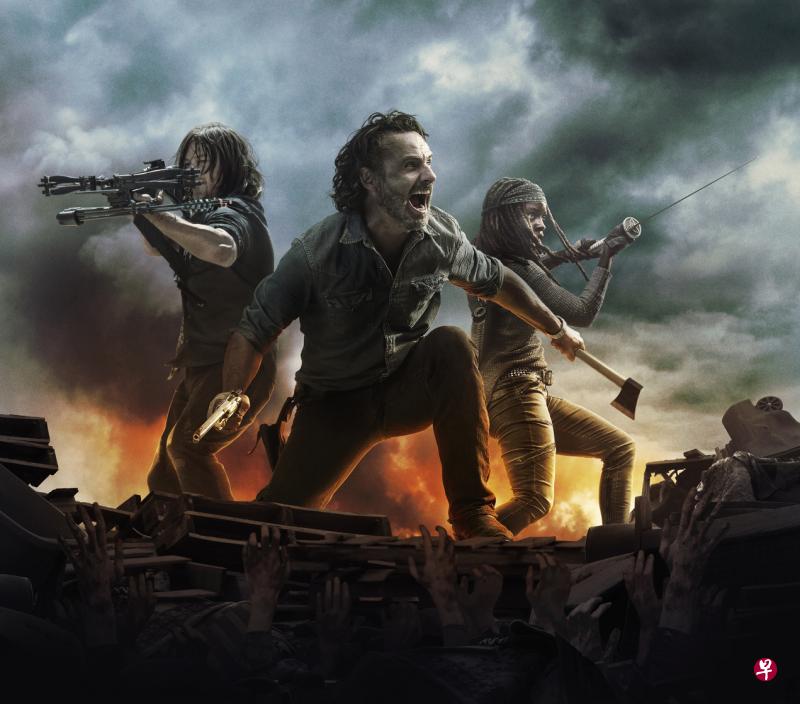 Norman Reedus(左起)、Andrew Lincoln和Danai Gurira是《行尸走肉》三大要角。(Fox提供) Norman Reedus(左起)、Andrew Lincoln和Danai Gurira是《行尸走肉》三大要角。(Fox提供)
