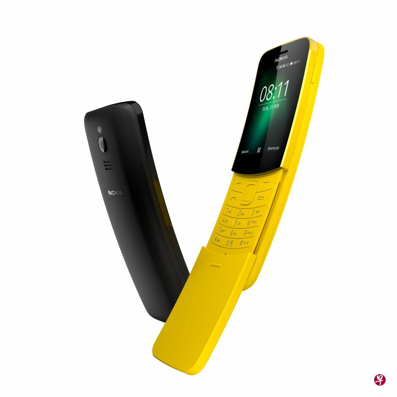 诺基亚刷新版8110“香蕉”手机。(厂商提供) 诺基亚刷新版8110“香蕉”手机。(厂商提供)
