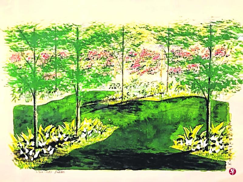 稻田纯一的水彩作品。(取自李高丰面簿) 稻田纯一的水彩作品。(取自李高丰面簿)