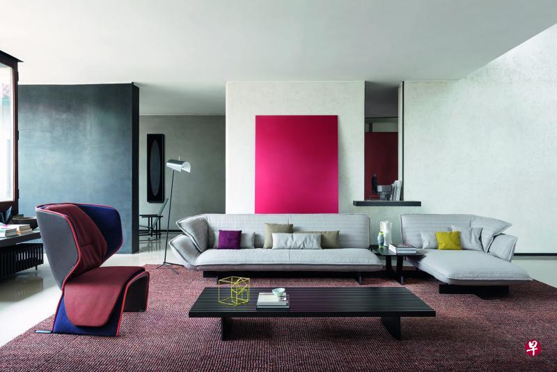 Patricia Urquiola为Cassina最新系列设计的Beam长沙发(右)与“性别”椅。(Space家具店提供) Patricia Urquiola为Cassina最新系列设计的Beam长沙发(右)与“性别”椅。(Space家具店提供)