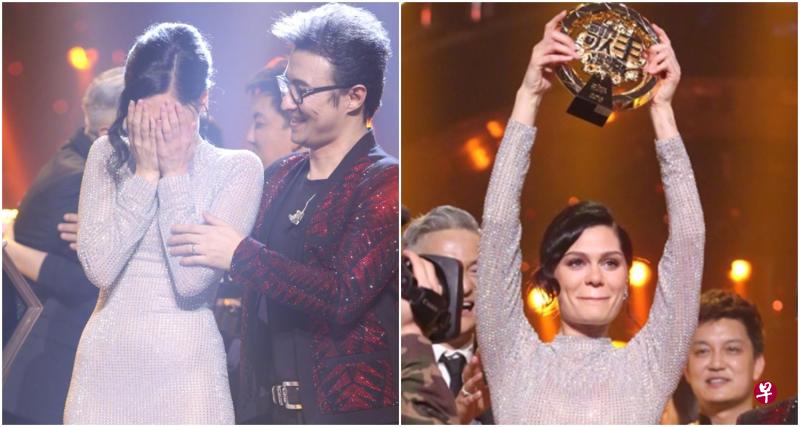 Jessie J听到自己夺冠,激动落泪。(互联网) Jessie J听到自己夺冠,激动落泪。(互联网)