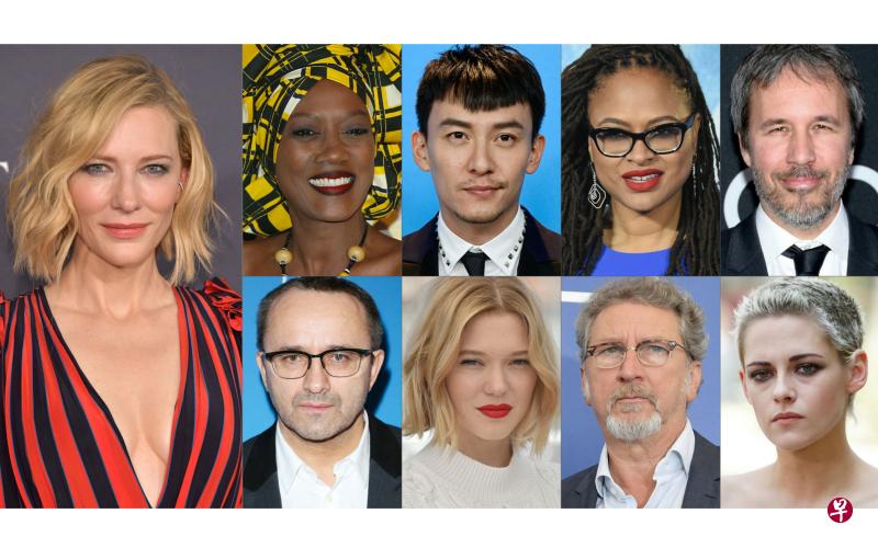 今年的评审团由澳大利亚女星姬蒂班查(左大图)领军。上排左起:女歌手卡嘉寧、台湾男星张震、导演艾娃玛莉杜韦奈、导演丹尼维勒纳夫,下排左起:导演安德烈萨金塞夫、女星蕾雅瑟杜、导演侯贝葛地基扬、女星克里斯汀斯图尔特。(法新社) 今年的评审团由澳大利亚女星姬蒂班查(左大图)领军。上排左起:女歌手卡嘉寧、台湾男星张震、导演艾娃玛莉杜韦奈、导演丹尼维勒纳夫,下排左起:导演安德烈萨金塞夫、女星蕾雅瑟杜、导演侯贝葛地基扬、女星克里斯汀斯图尔特。(法新社)