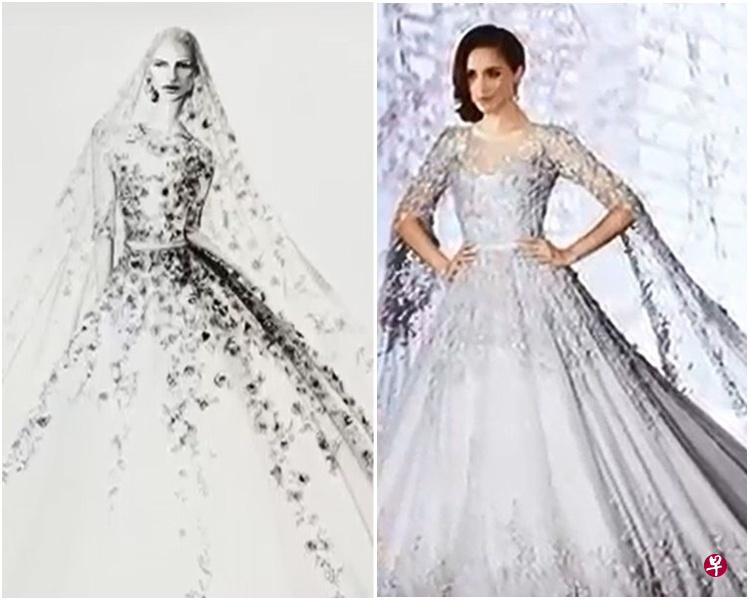 婚纱手工缝制镶满珠饰。(互联网) 婚纱手工缝制镶满珠饰。(互联网)