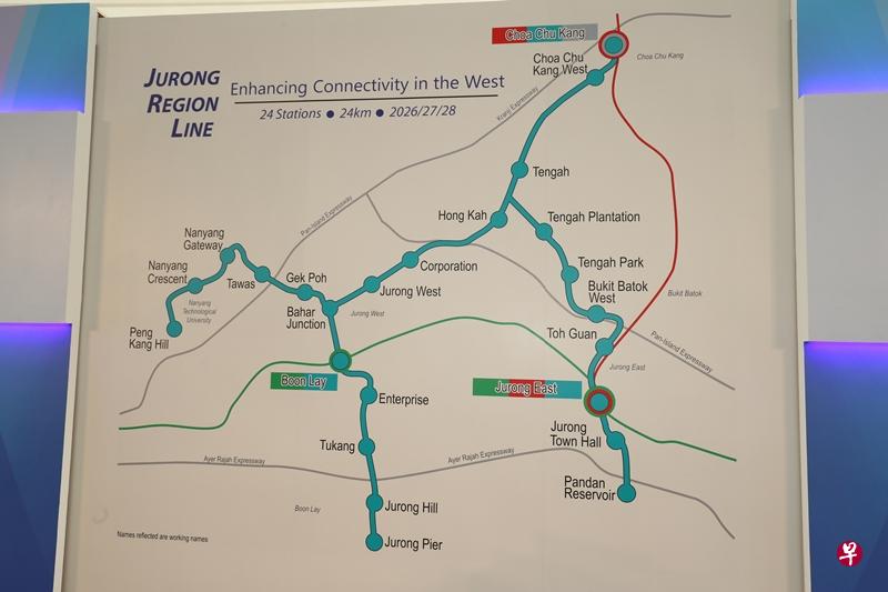 裕廊区域线将从2026年起分三个阶段通车。（陈来福摄）