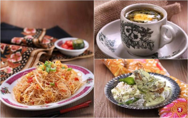 五毛钱美食荟萃将汇集娘惹炒米粉(左)、牛油咖啡(右上)和传统印度咖喱鱼等美食。 (胜乐集团提供) 五毛钱美食荟萃将汇集娘惹炒米粉(左)、牛油咖啡(右上)和传统印度咖喱鱼等美食。 (胜乐集团提供)