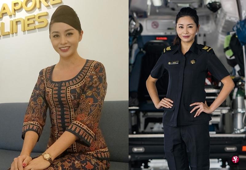 空姐沈珮安每月都会到民防部队做义工,当前线救护人员。(淡马锡控股提供) 空姐沈珮安每月都会到民防部队做义工,当前线救护人员。(淡马锡控股提供)