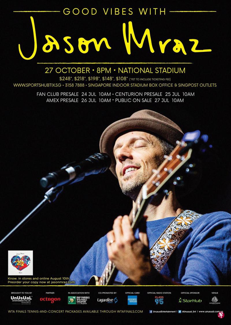 阔别四年,美国民谣歌手杰森玛耶兹(Jason Mraz)即将再度来新开唱。(Unusual Entertainment提供) 阔别四年,美国民谣歌手杰森玛耶兹(Jason Mraz)即将再度来新开唱。(Unusual Entertainment提供)