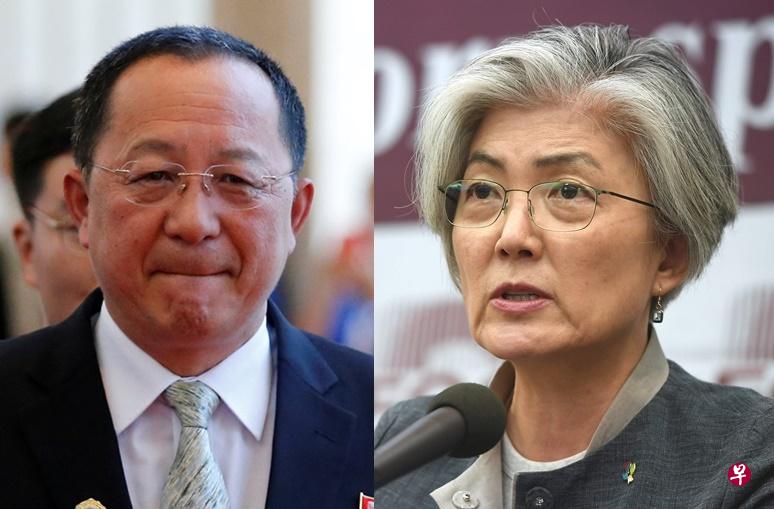 康京和（右）希望与李容浩会晤。（路透社/法新社）