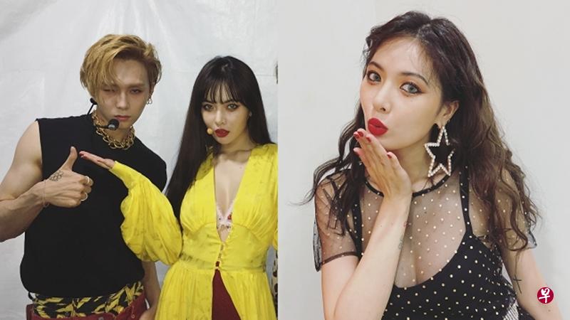 泫雅与师弟E’dawn。(取自网络) 泫雅与师弟E’dawn。(取自网络)