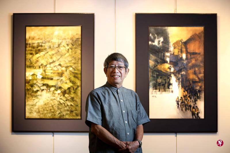 翁锡礼的油画更抽象化,融入水墨书法的色调与笔法,营造意境。 翁锡礼的油画更抽象化,融入水墨书法的色调与笔法,营造意境。