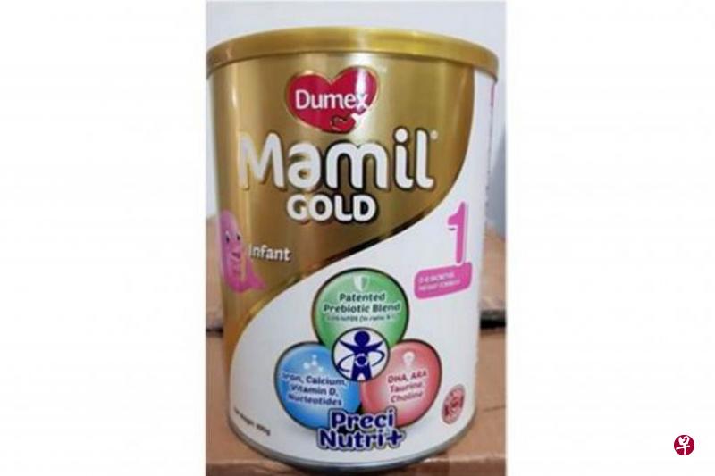 农粮局周一(20日)发布文告说,他们在多美滋(Dumex)Mamil Gold Step 1婴儿配方奶粉(850克)的样本中,检测到阪崎肠杆菌,并已指示进口商回收受影响的产品。(农粮局提供) 农粮局周一(20日)发布文告说,他们在多美滋(Dumex)Mamil Gold Step 1婴儿配方奶粉(850克)的样本中,检测到阪崎肠杆菌,并已指示进口商回收受影响的产品。(农粮局提供)