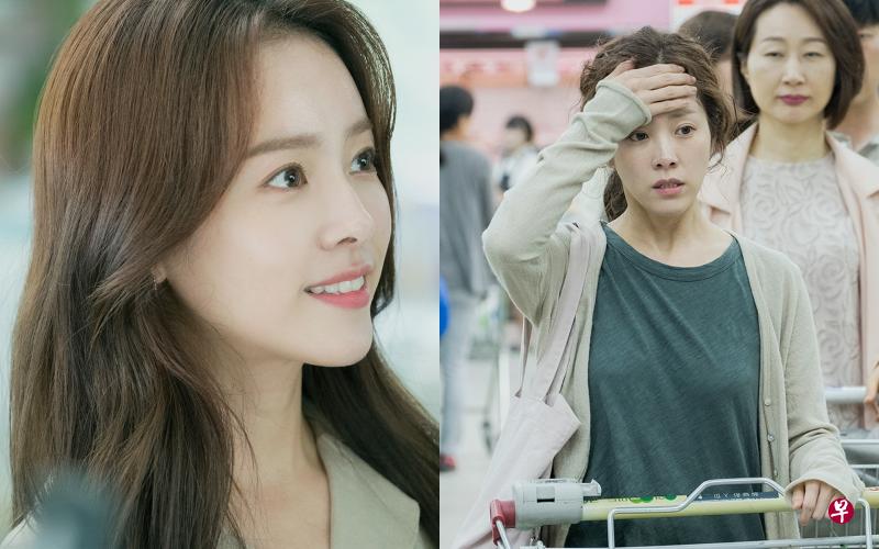 韩志旼在《认识的妻子》饰演母老虎妻子(右图),可是时光倒流时,是清新脱俗的上班族。(剧照/tvN提供) 韩志旼在《认识的妻子》饰演母老虎妻子(右图),可是时光倒流时,是清新脱俗的上班族。(剧照/tvN提供)
