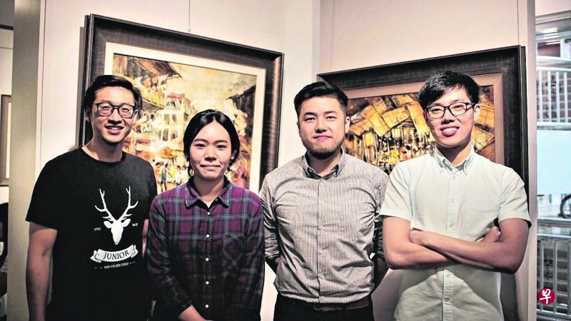 “新加坡画家”的制作团队(左起)朱永业、林昱芝、李俊豪和赵梓翔。 “新加坡画家”的制作团队(左起)朱永业、林昱芝、李俊豪和赵梓翔。